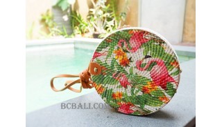 fashion circle sling handbag floral decorative 